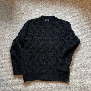 Scotch & Soda Black Men’s Fishermen Cableknit Sweater | Medium